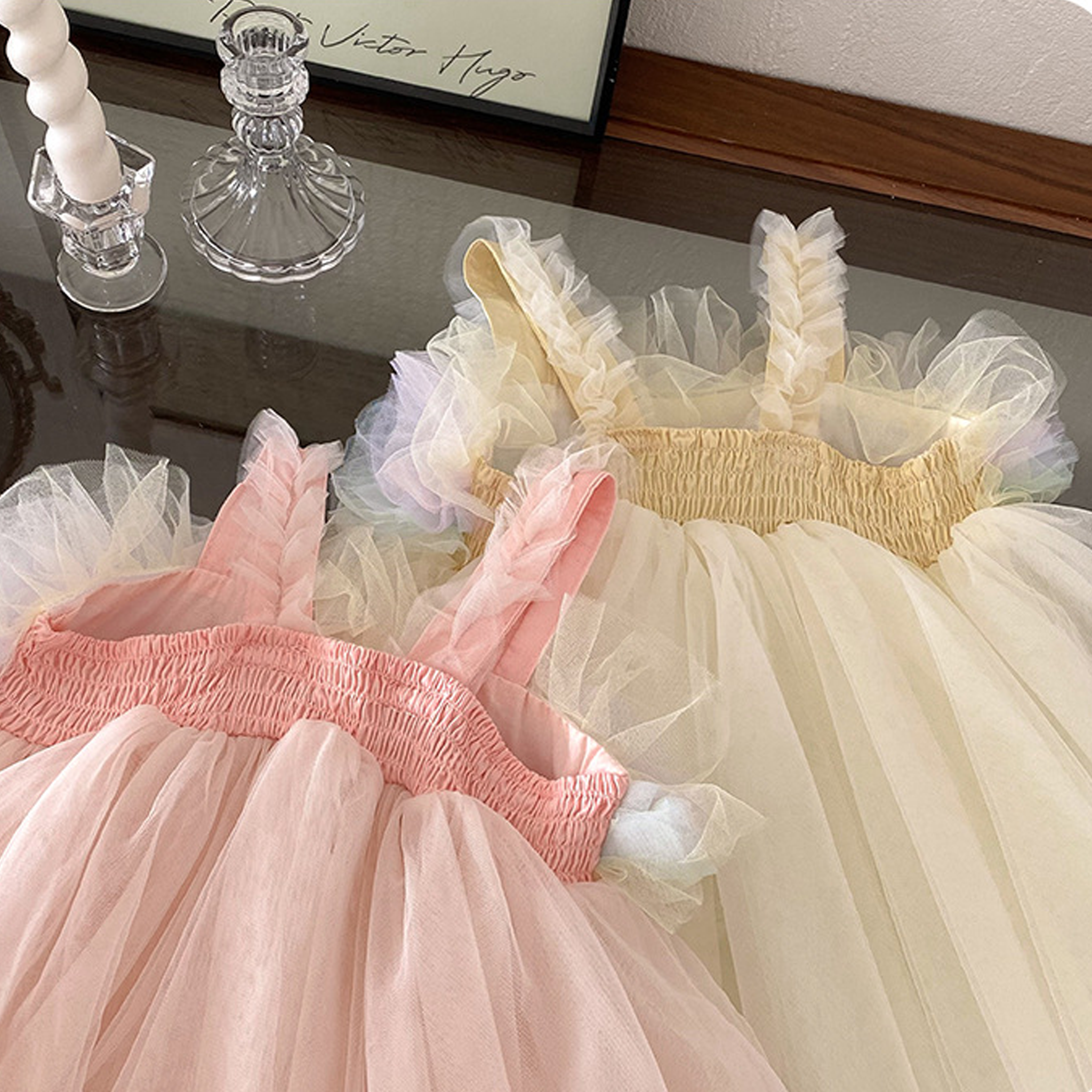 Mesh Rosette Sleeveless Midi Dresses - image 9