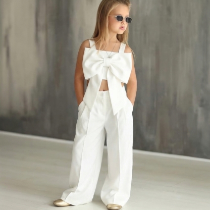 Satin Bow Sleeveless Crop Two-piece set - image 2