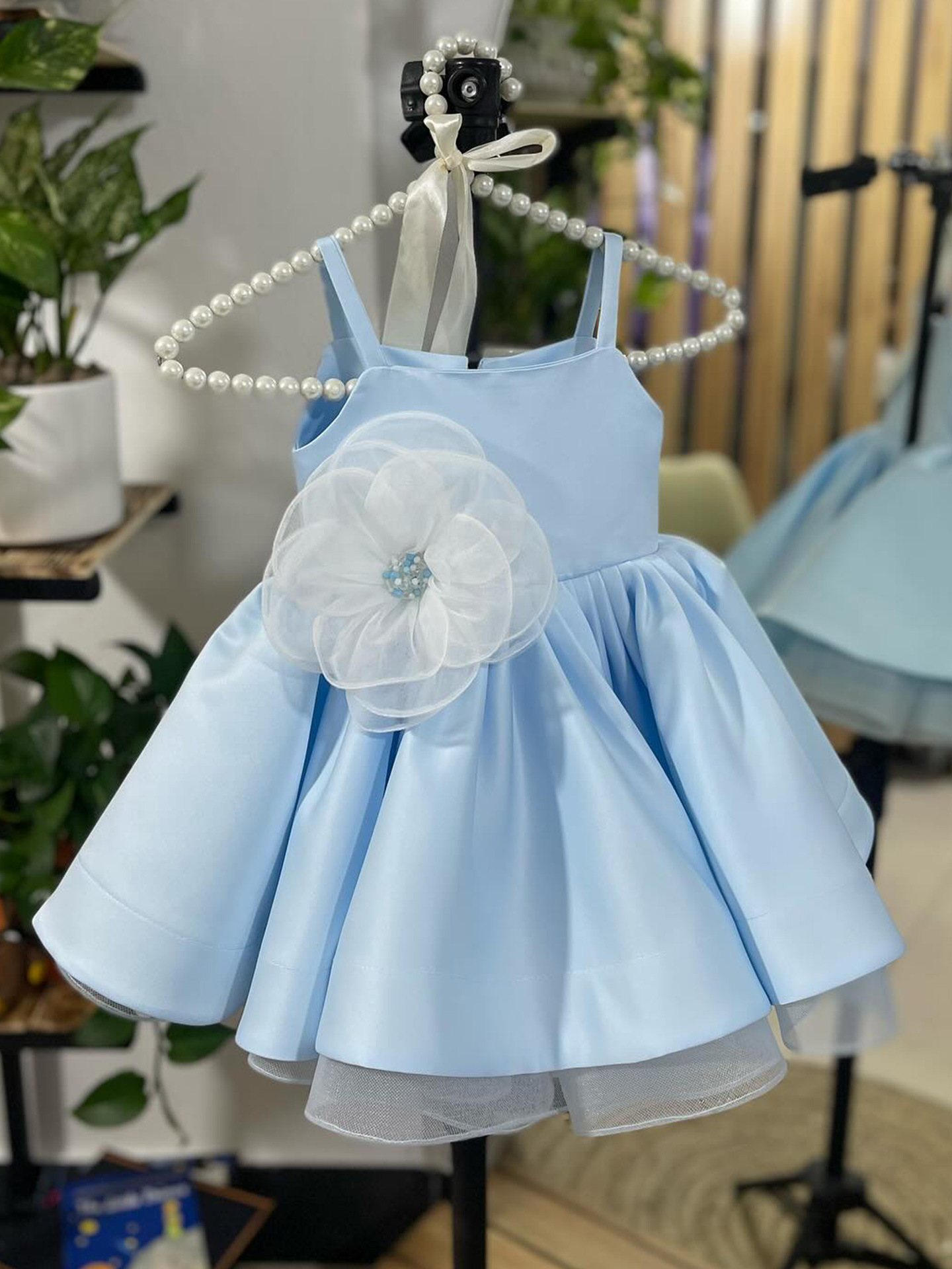 Satin Rosette Sleeveless Midi Dresses - image 4