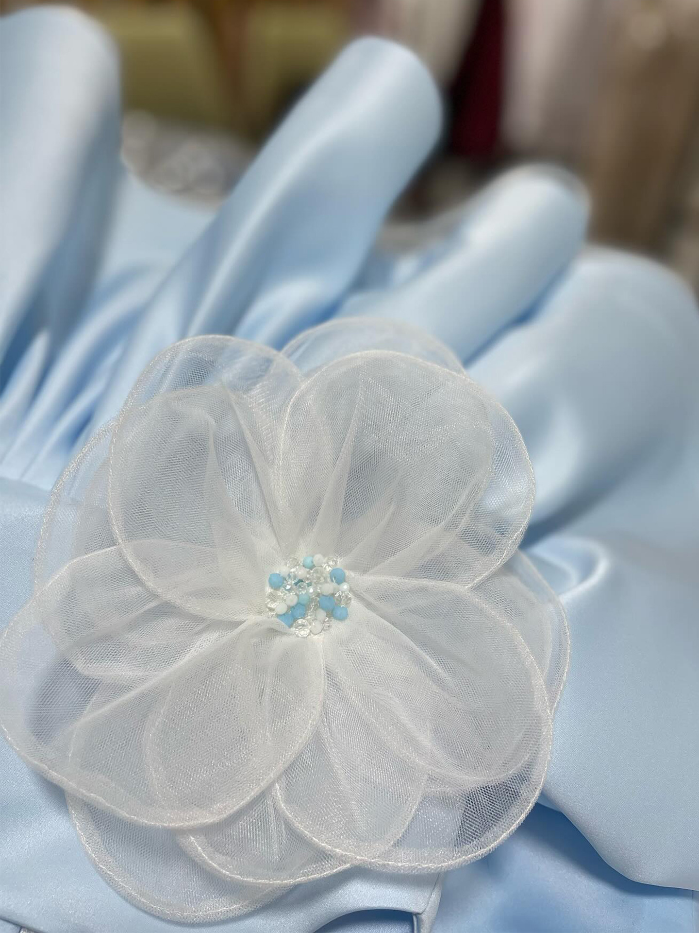 Satin Rosette Sleeveless Midi Dresses - image 8