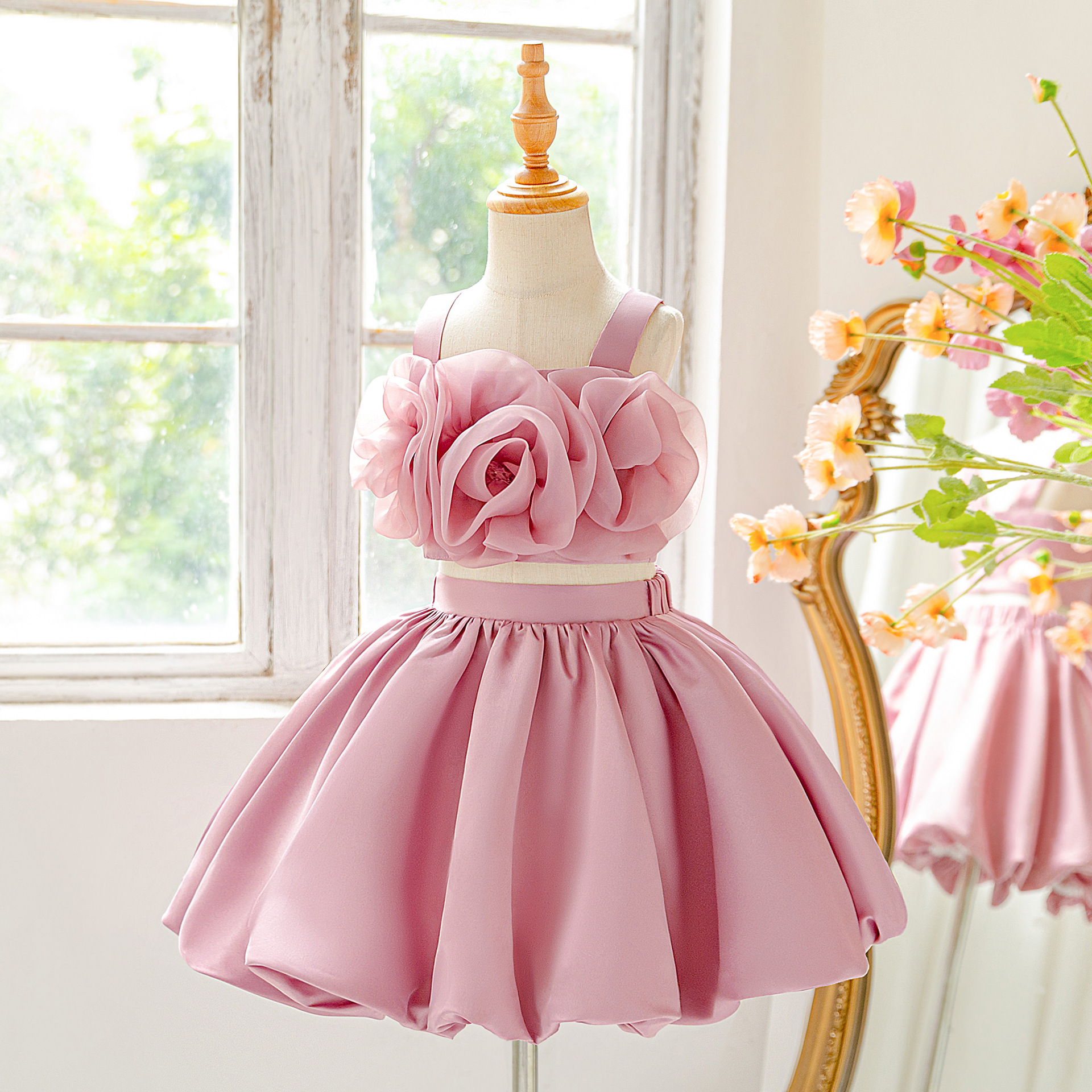 Satin Split Joint Sleeveless Midi Two-piece Set - image 6