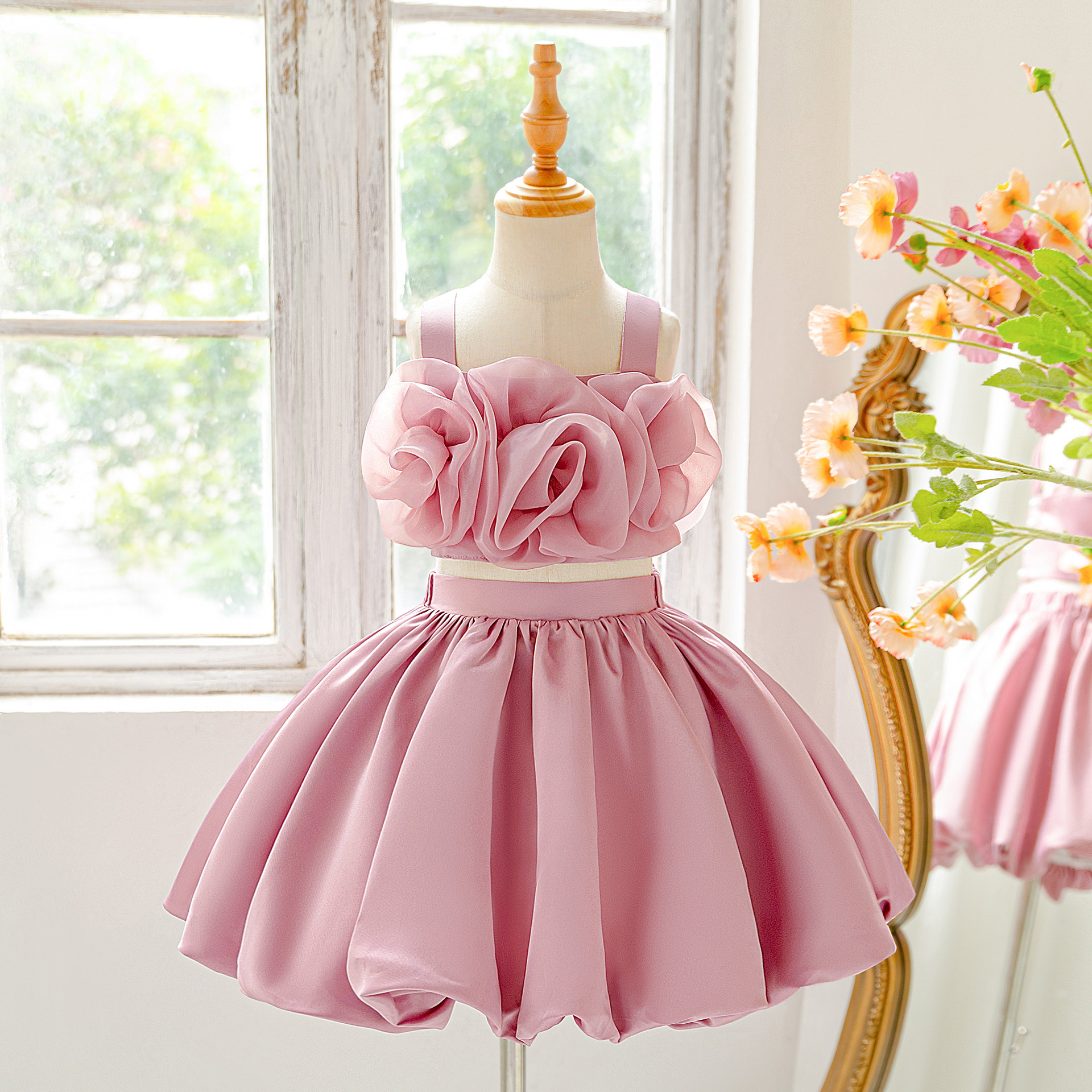 Satin Split Joint Sleeveless Midi Two-piece Set - image 5