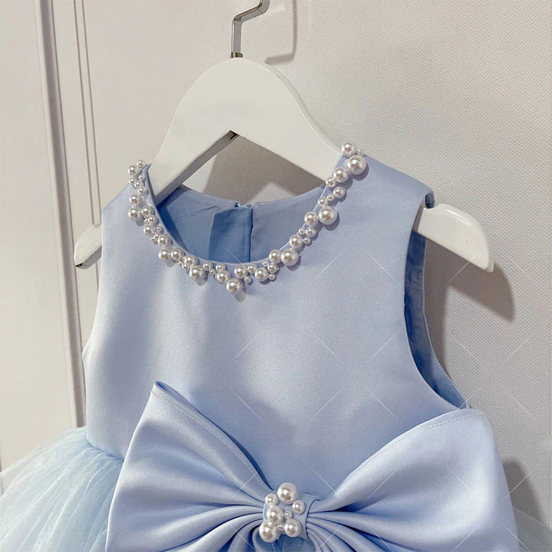 Mesh Bow Lace Edge Sleeveless Midi Dresses - image 8