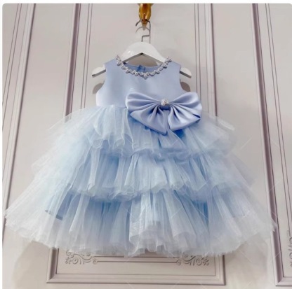 Mesh Bow Lace Edge Sleeveless Midi Dresses - image 6
