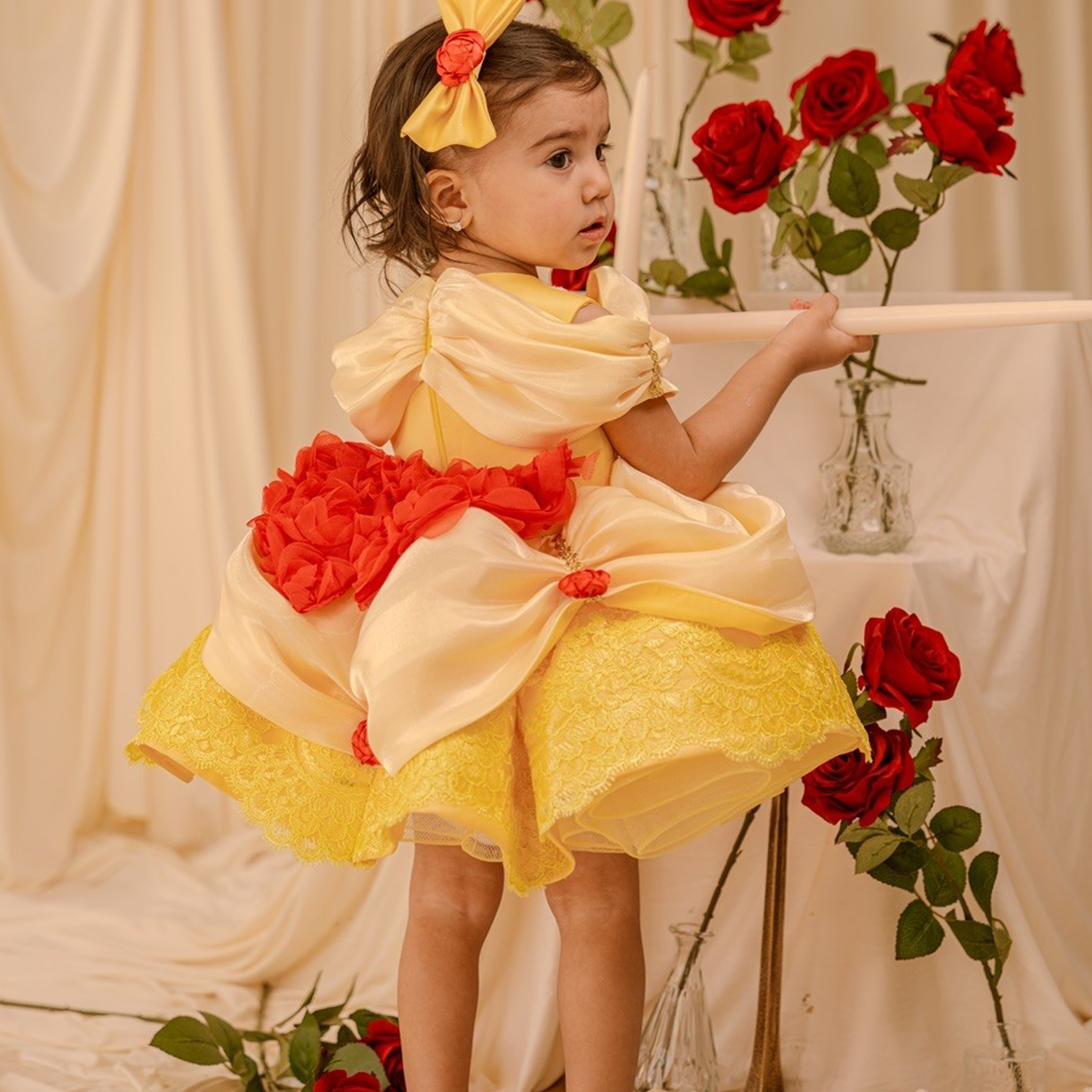 Chemical Fiber Blend Rosette Sleeveless Midi Dresses - image 5