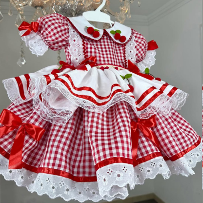 Cotton-Blend Tiered Short Sleeve Midi Dresses - image 4