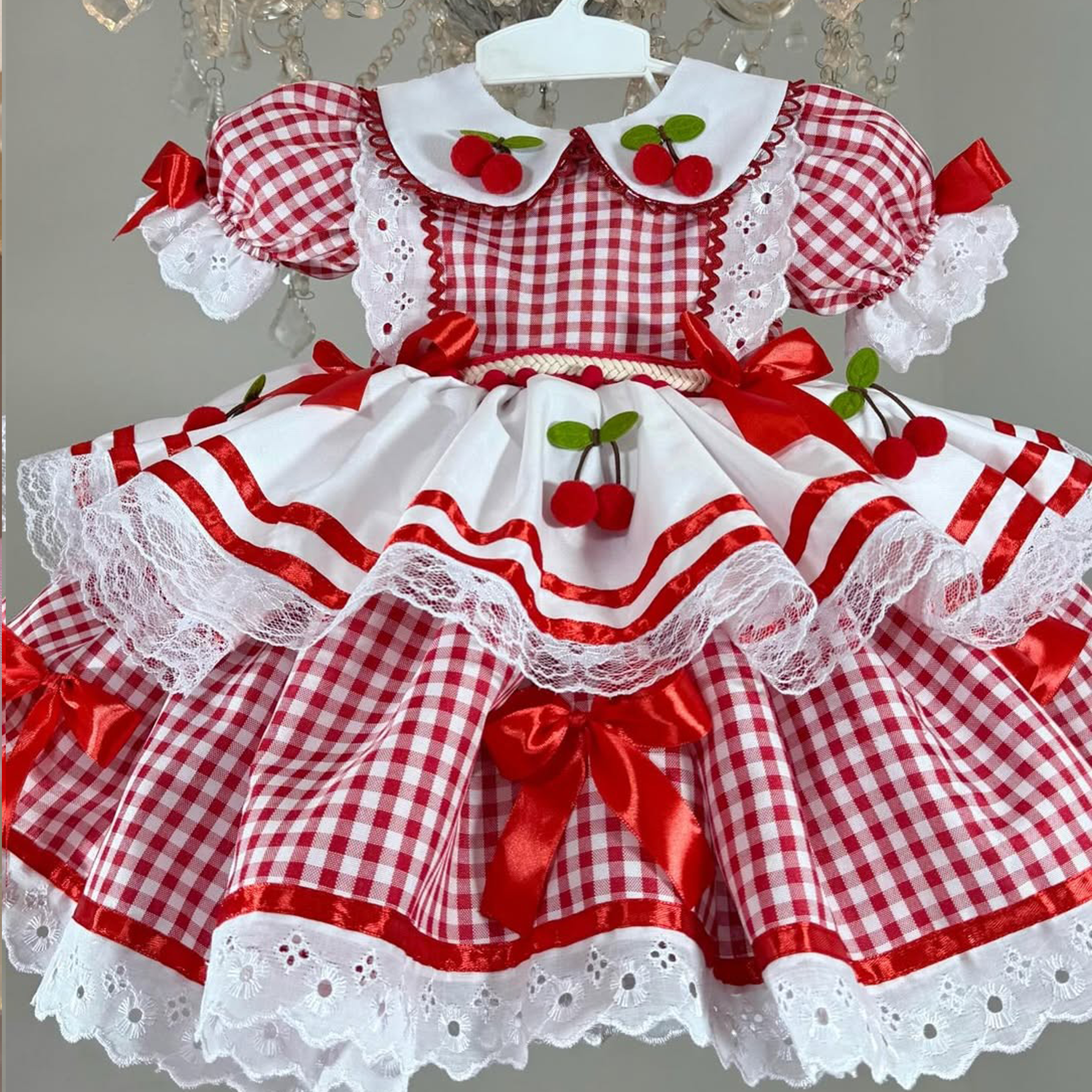 Cotton-Blend Tiered Short Sleeve Midi Dresses - image 3