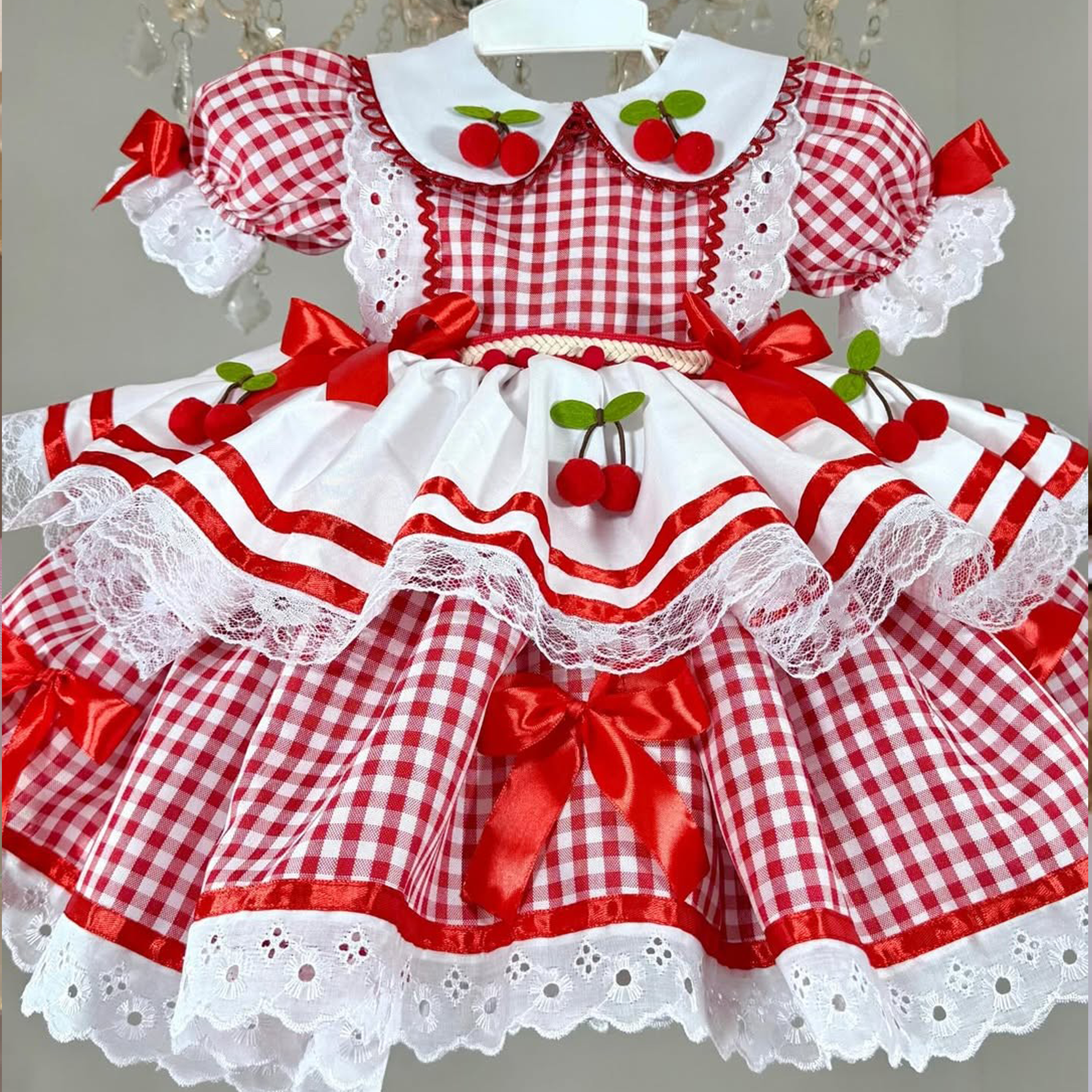 Cotton-Blend Tiered Short Sleeve Midi Dresses - image 2