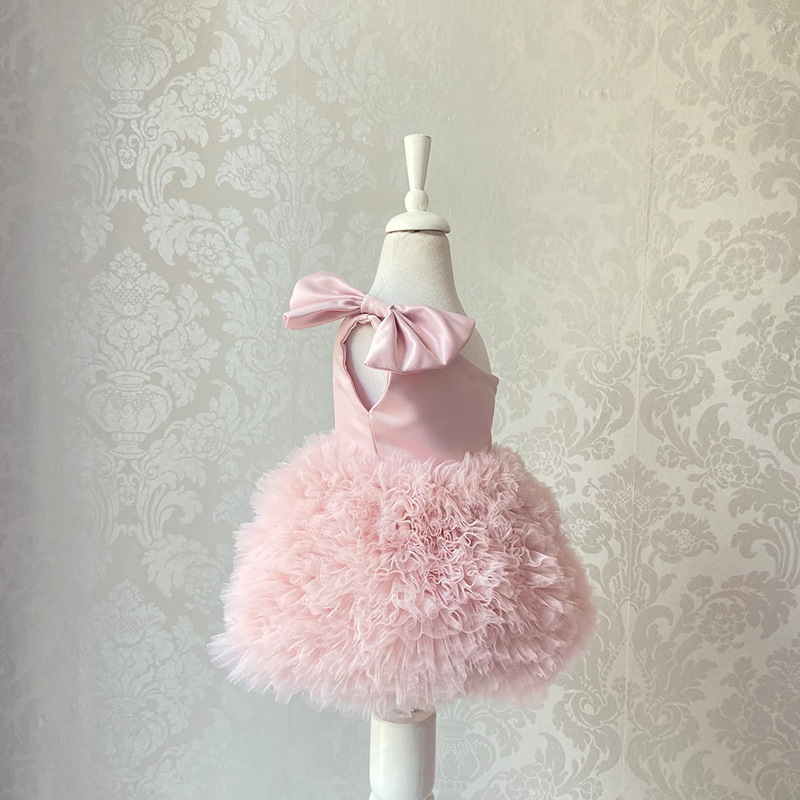 Mesh & Satin Bow Folds Sleeveless Short Dresses - image 4