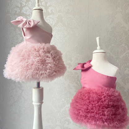 Mesh & Satin Bow Folds Sleeveless Short Dresses - image 2