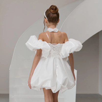 Satin & Glitter Sequins Sleeveless Short Dresses - image 6