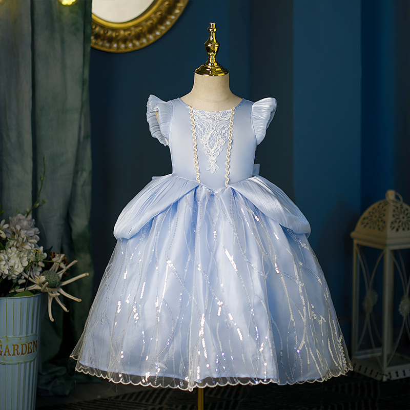Satin Applique Cap Sleeve Midi Dresses - image 2