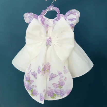 Organza Bow Short Sleeve Midi Dresses - image 7