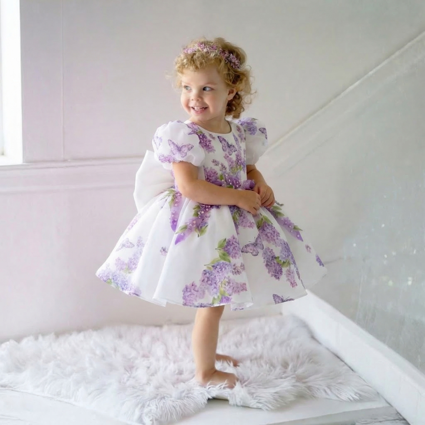 Organza Bow Short Sleeve Midi Dresses - image 4