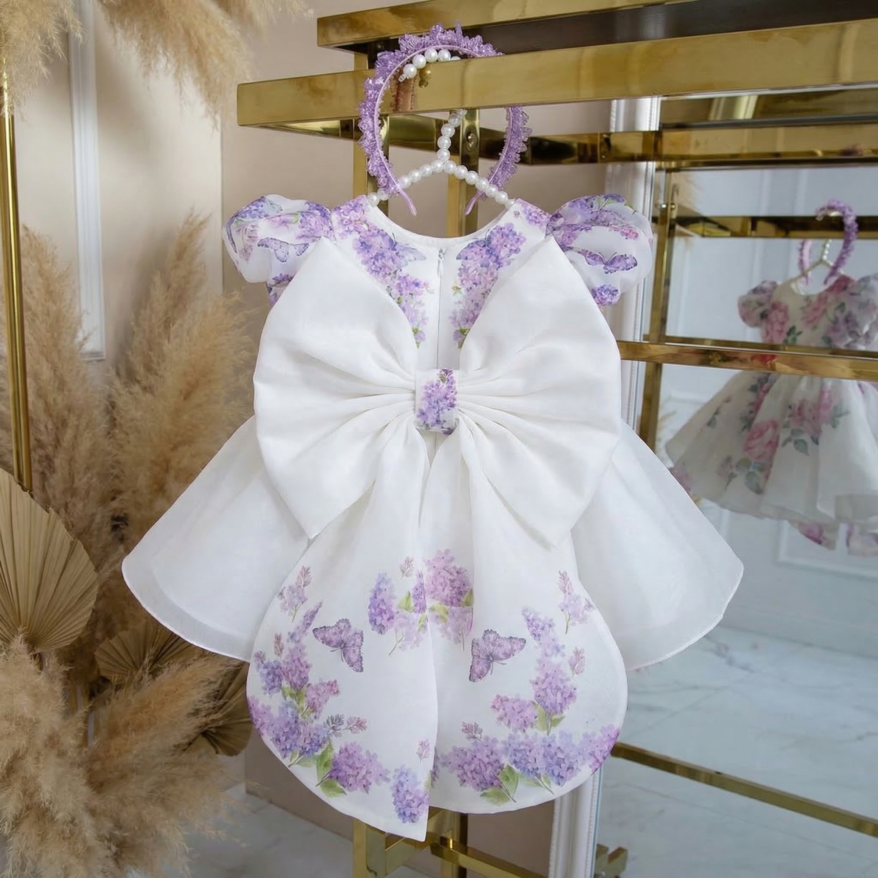 Organza Bow Short Sleeve Midi Dresses - image 6