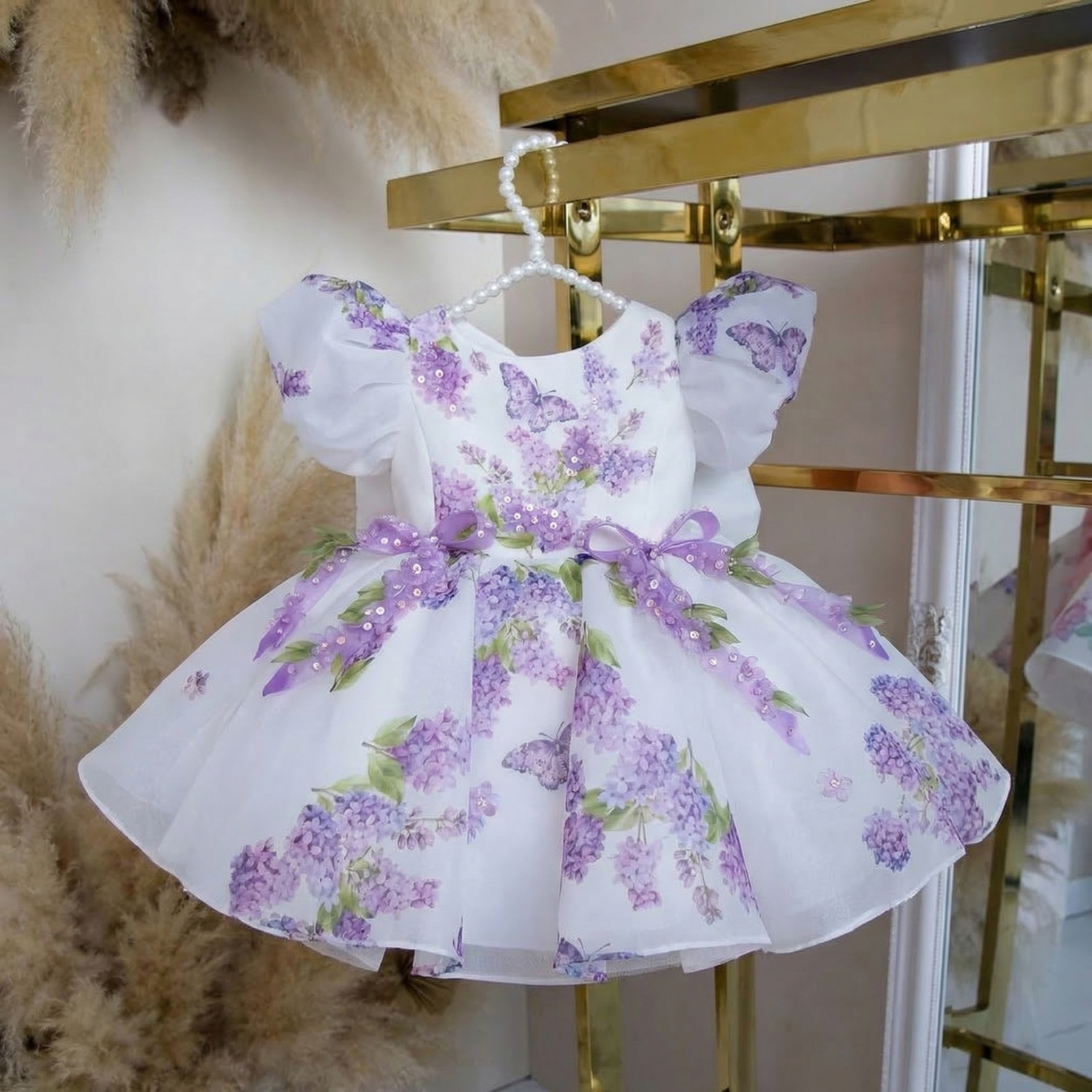 Organza Bow Short Sleeve Midi Dresses - image 2