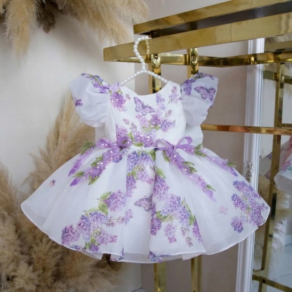 Organza Bow Short Sleeve Midi Dresses - image 2