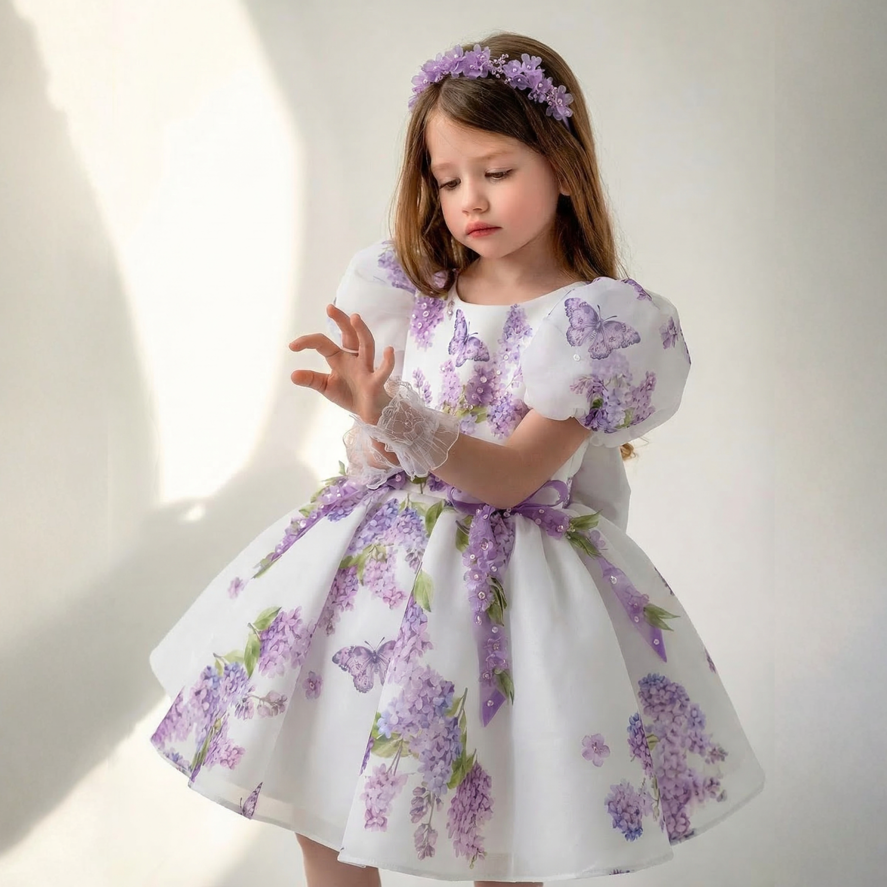 Organza Bow Short Sleeve Midi Dresses - image 3