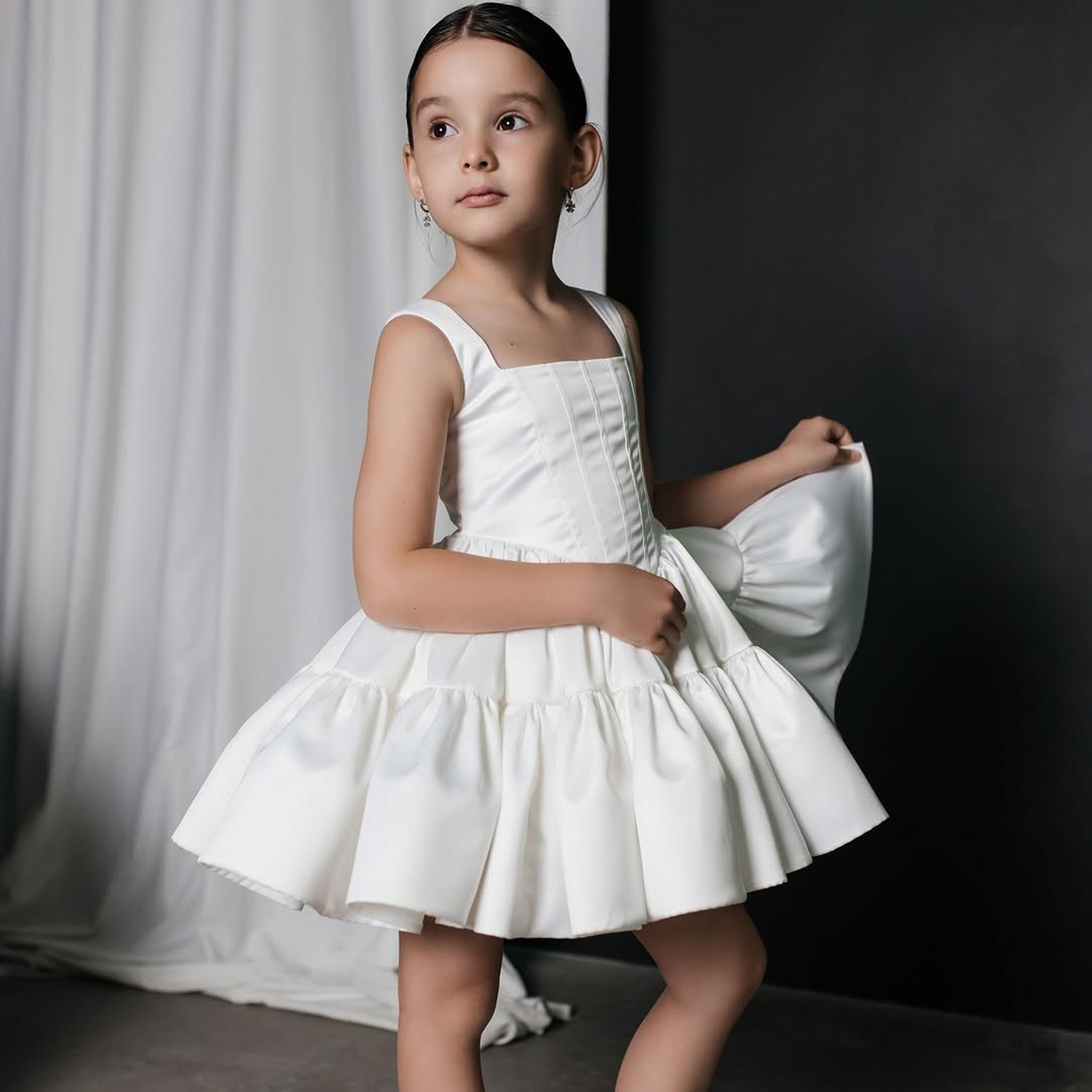 Satin Lace-up Sleeveless Midi Dresses - image 2