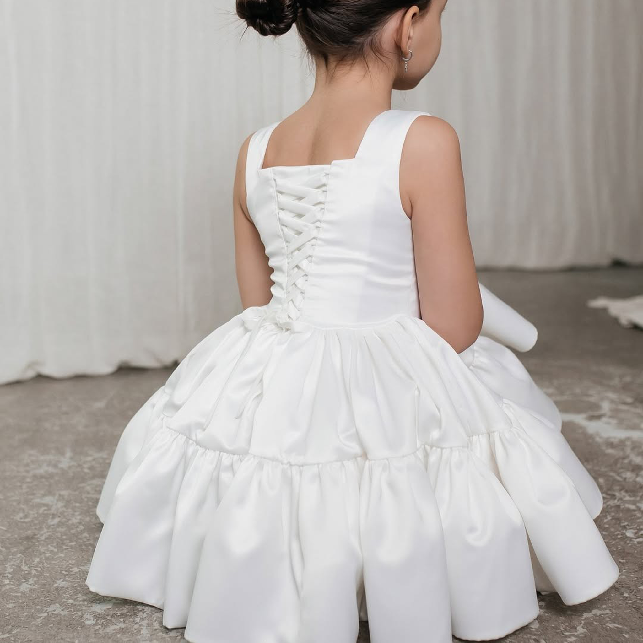 Satin Lace-up Sleeveless Midi Dresses - image 3