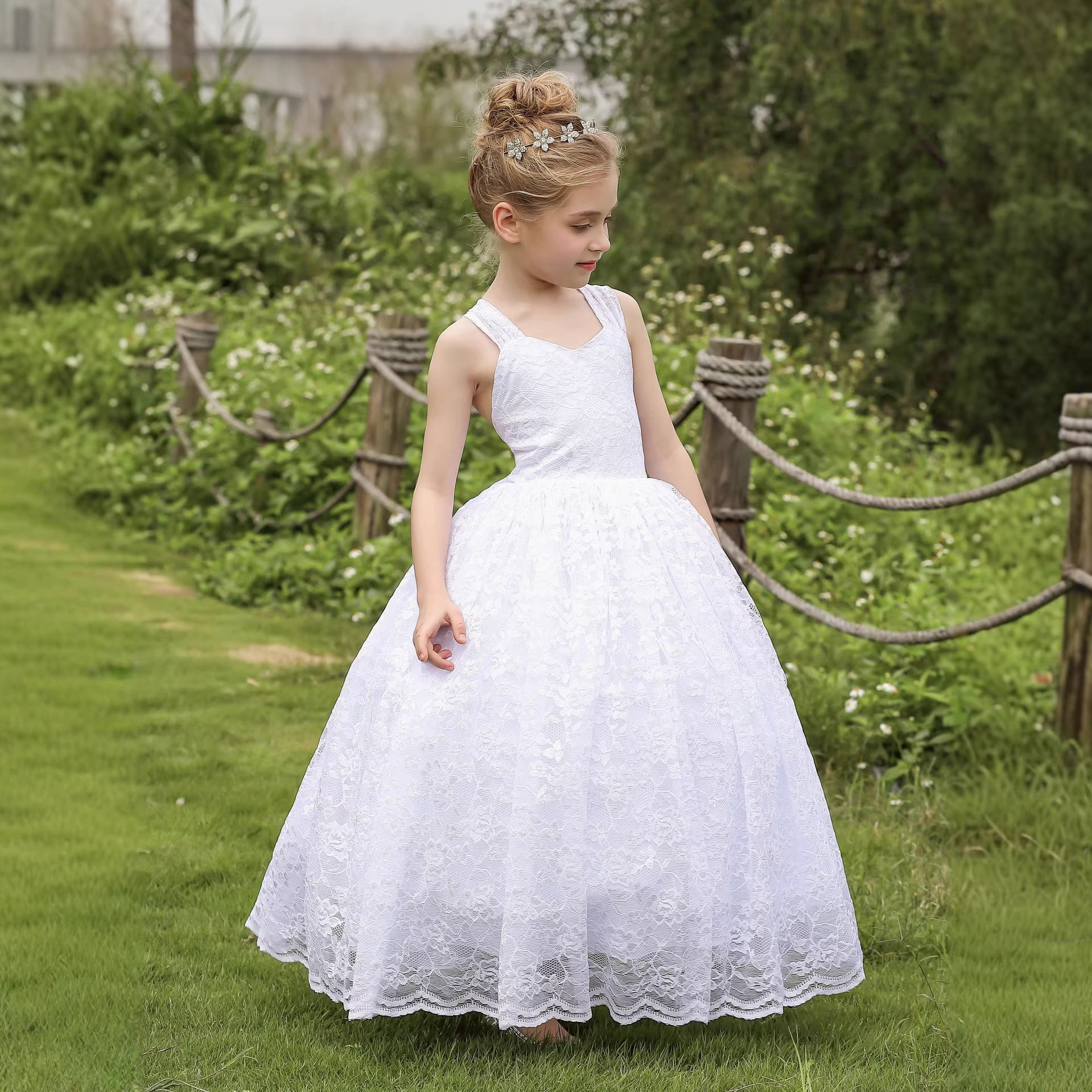 Lace Lace-up Sleeveless Maxi Dresses - image 4