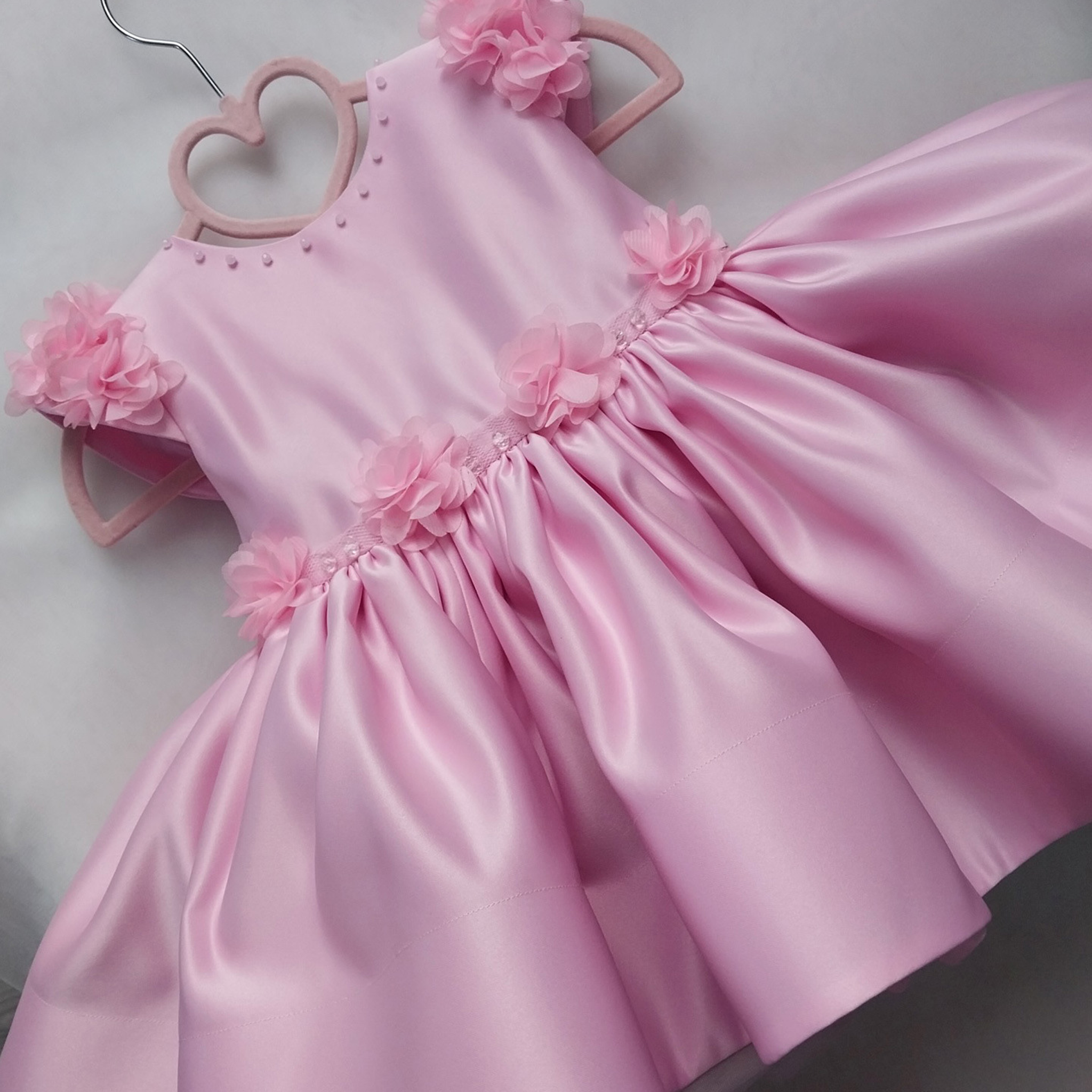Satin Rosette Cap Sleeve Midi Dresses - image 6