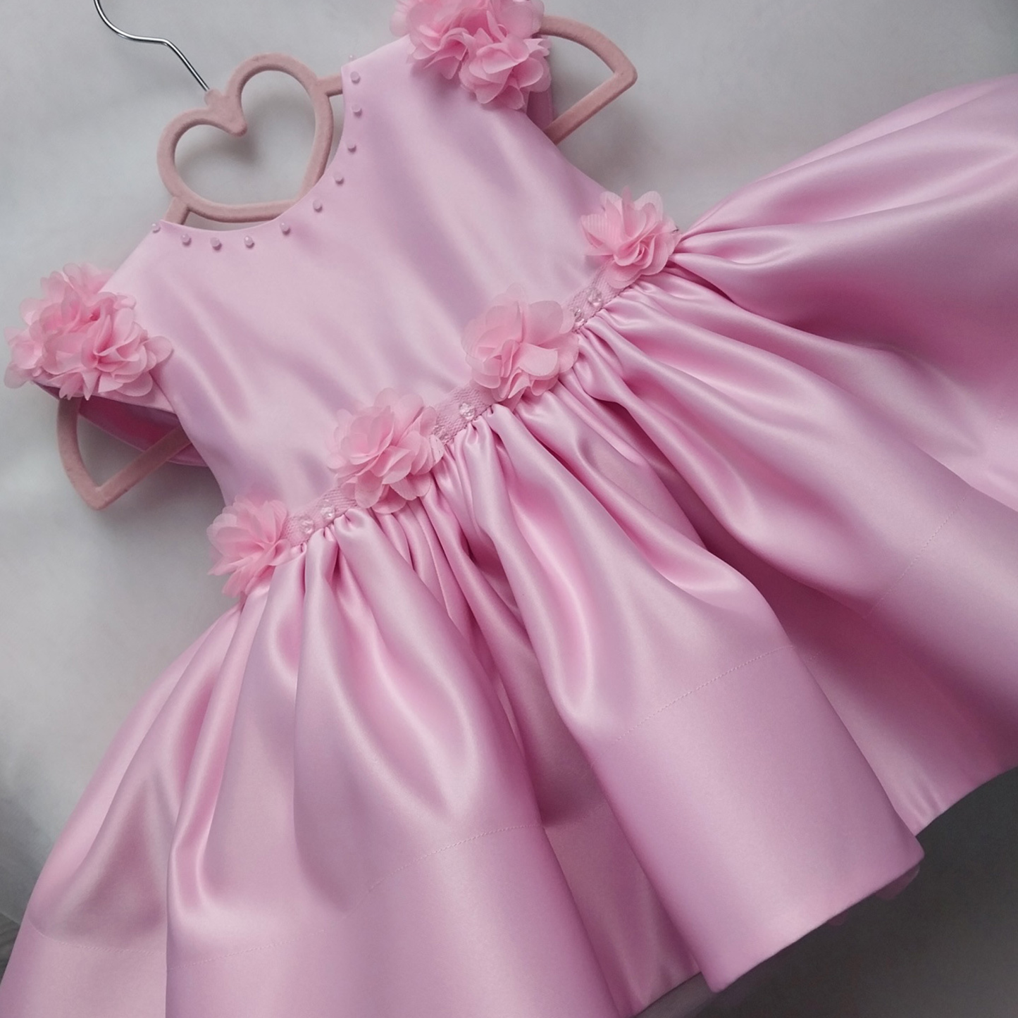 Satin Rosette Cap Sleeve Midi Dresses - image 6