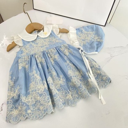 100% Cotton Embroidery Cap Sleeve Midi Dresses - image 4