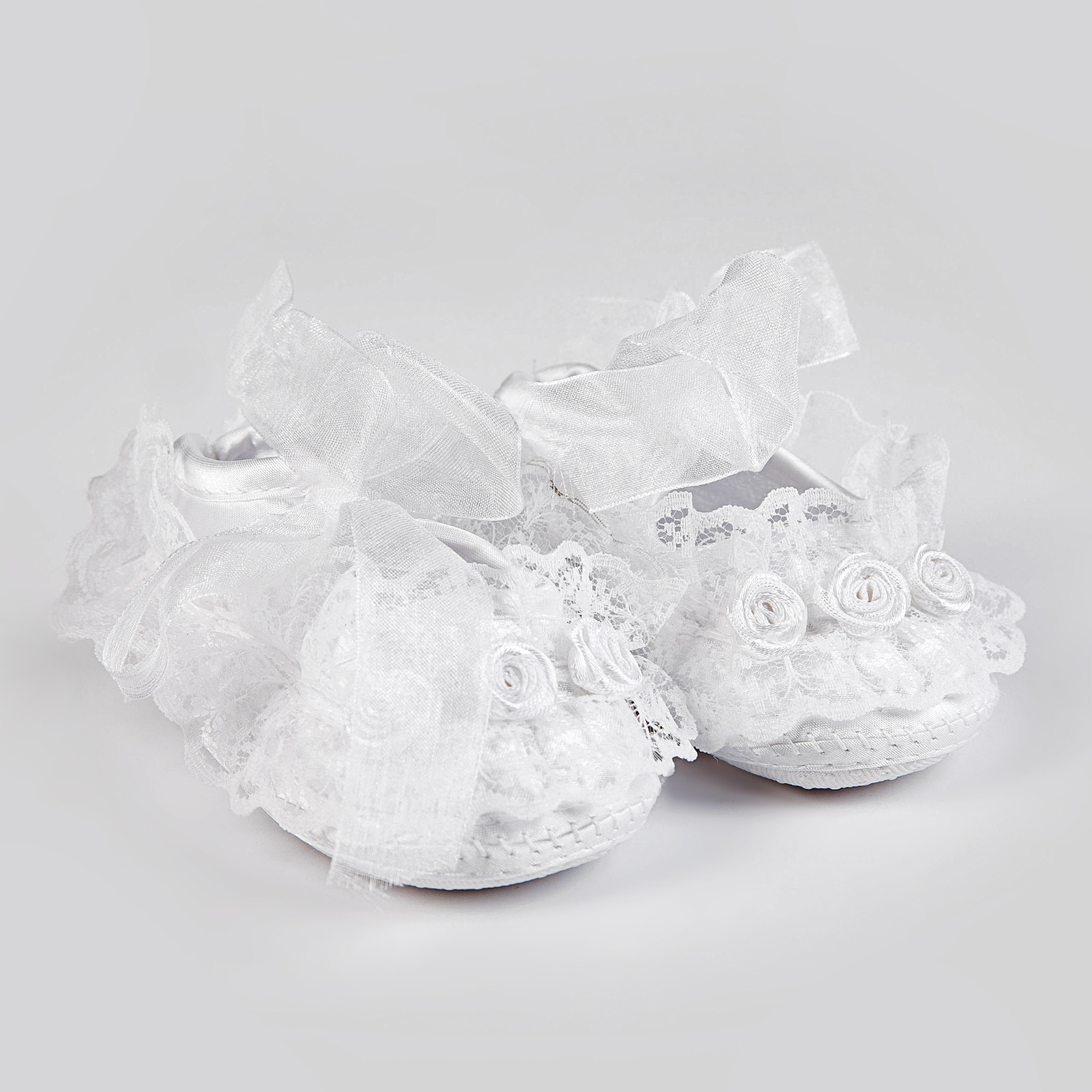 Solid Rosette Round Toe Flats - White - 11.5CM - image 6