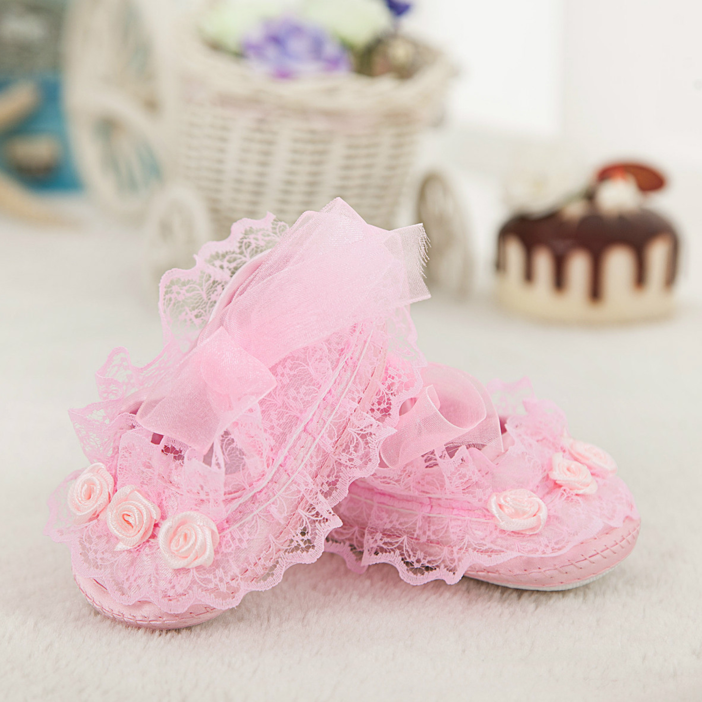 Solid Rosette Round Toe Flats - image 4