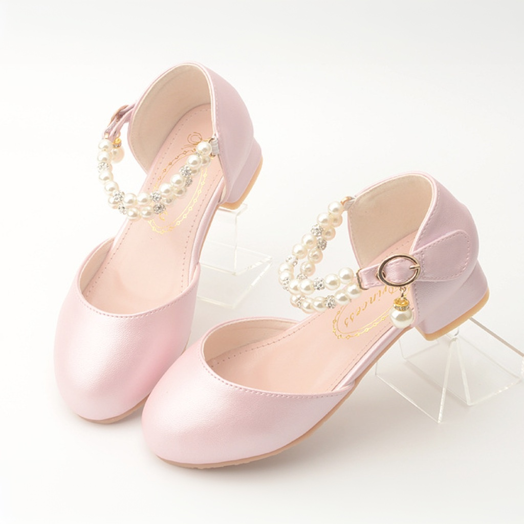 Solid Pearl Almond Toe Mary Janes - Pink - 23.5cm - image 1