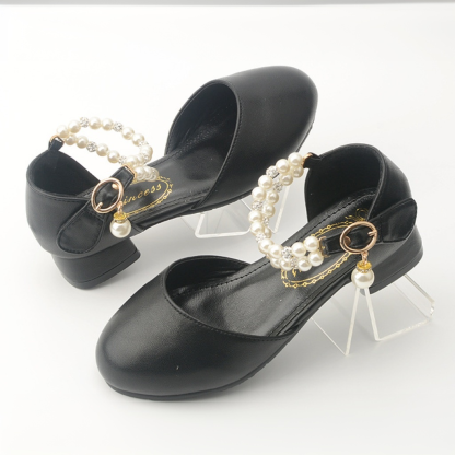 Solid Pearl Almond Toe Mary Janes - Black - 23.5cm - image 7