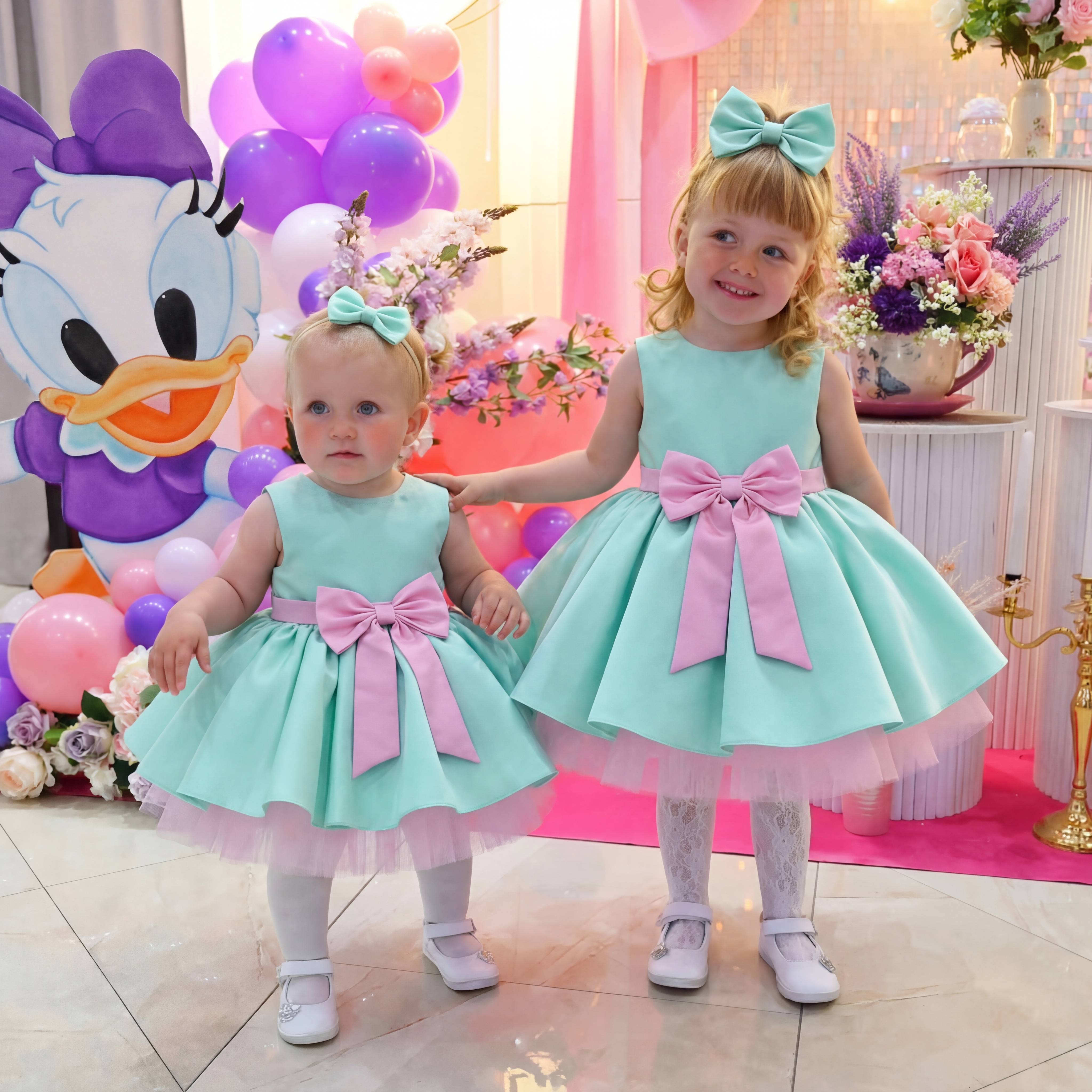 Satin Bow Sleeveless Short Dresses - image 2