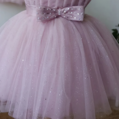 Mesh Bow Glitter Sleeveless Midi Dresses - image 5