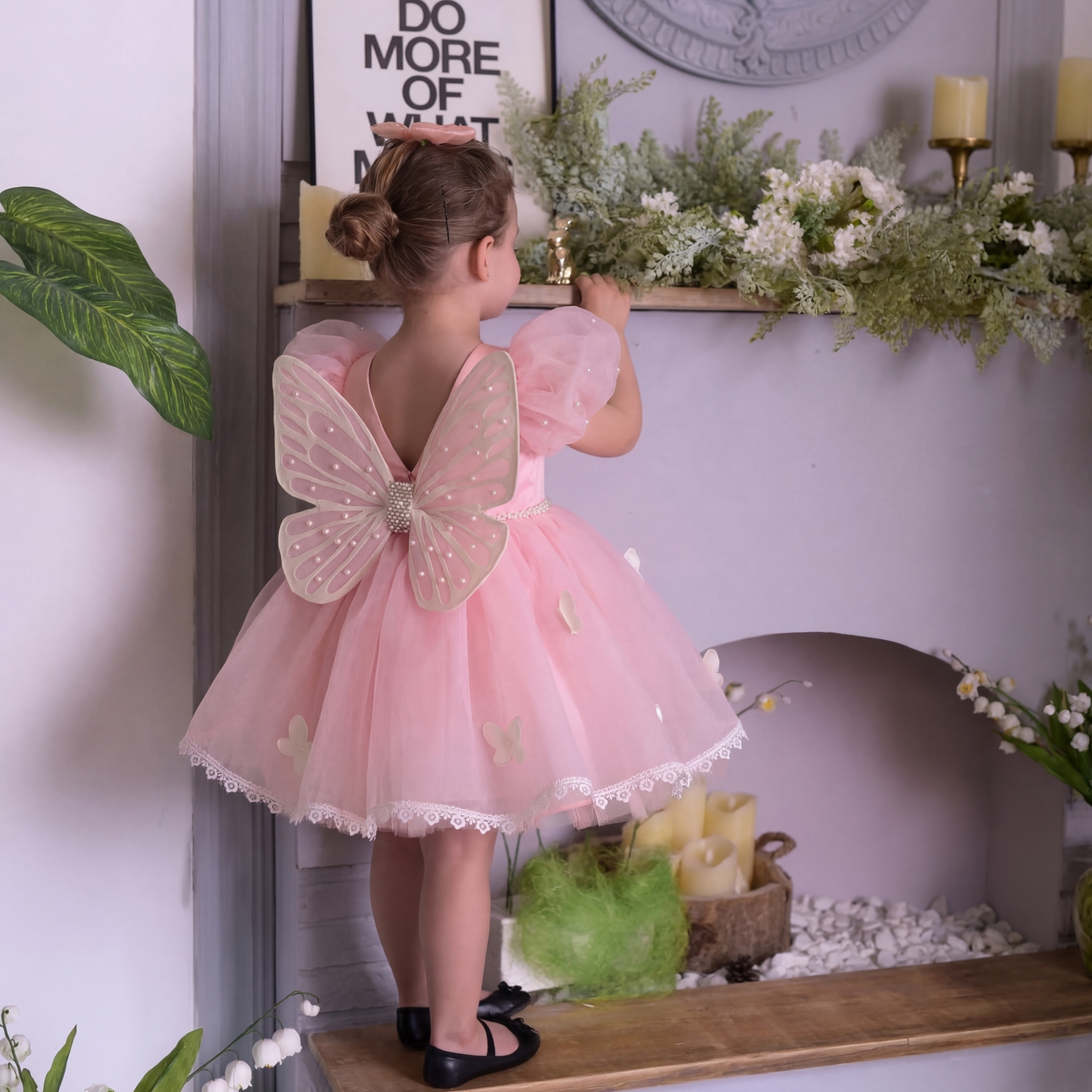 Organza Lace Edge Butterfly Short Sleeve Midi Dresses - image 7