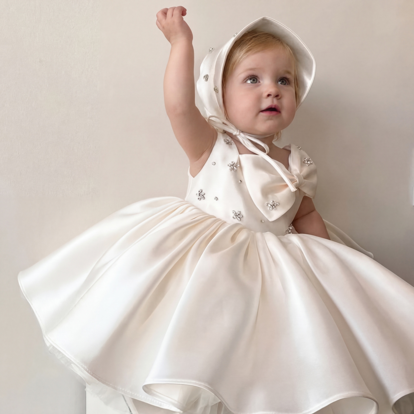 Satin Bow Rhinestone Sleeveless Midi Dresses - image 3