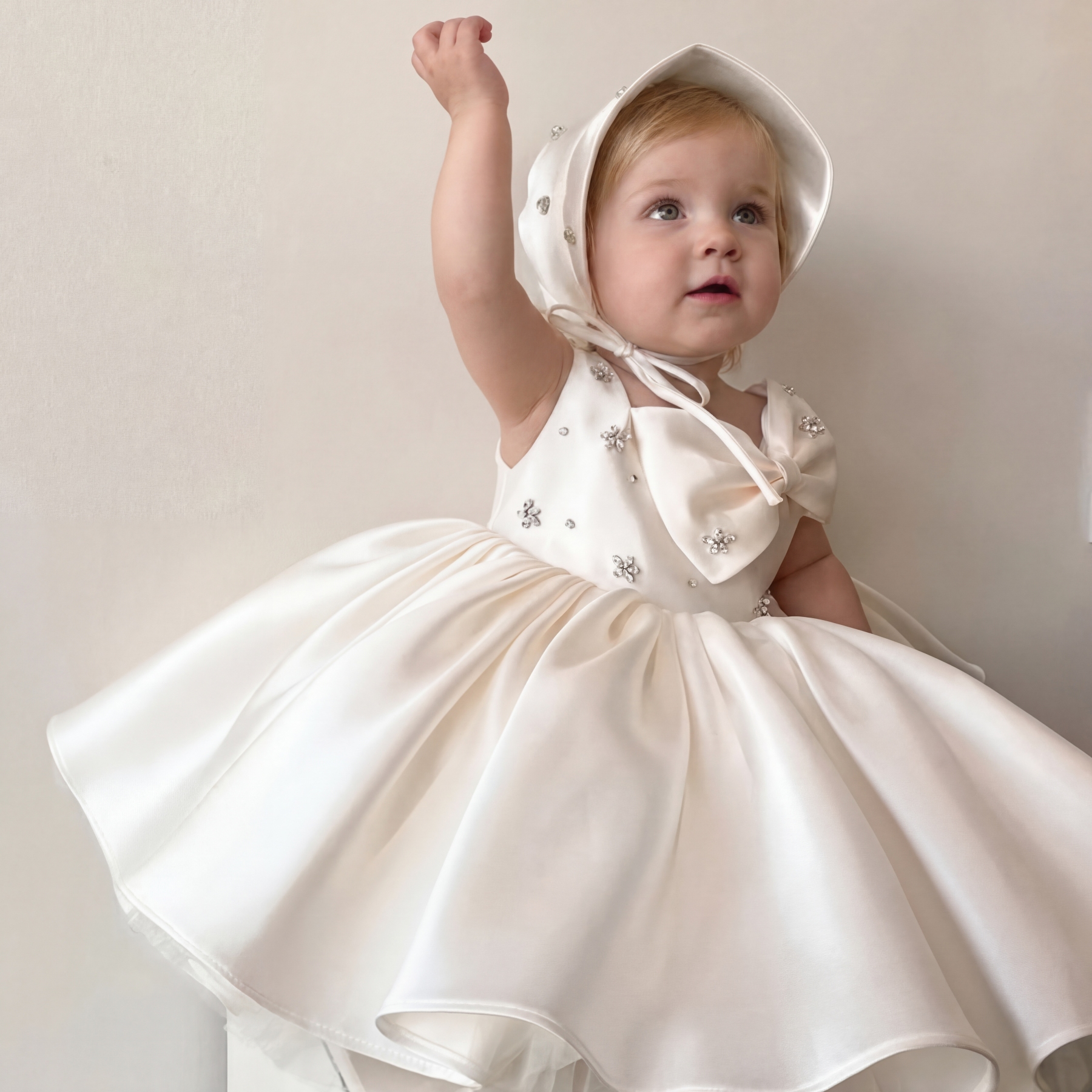 Satin Bow Rhinestone Sleeveless Midi Dresses - image 3