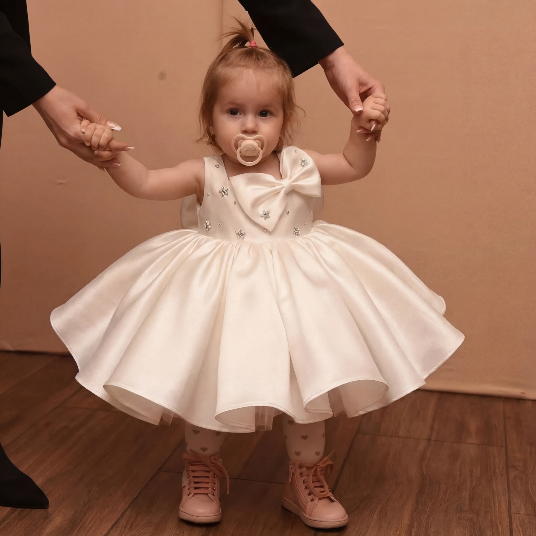 Satin Bow Rhinestone Sleeveless Midi Dresses - image 2