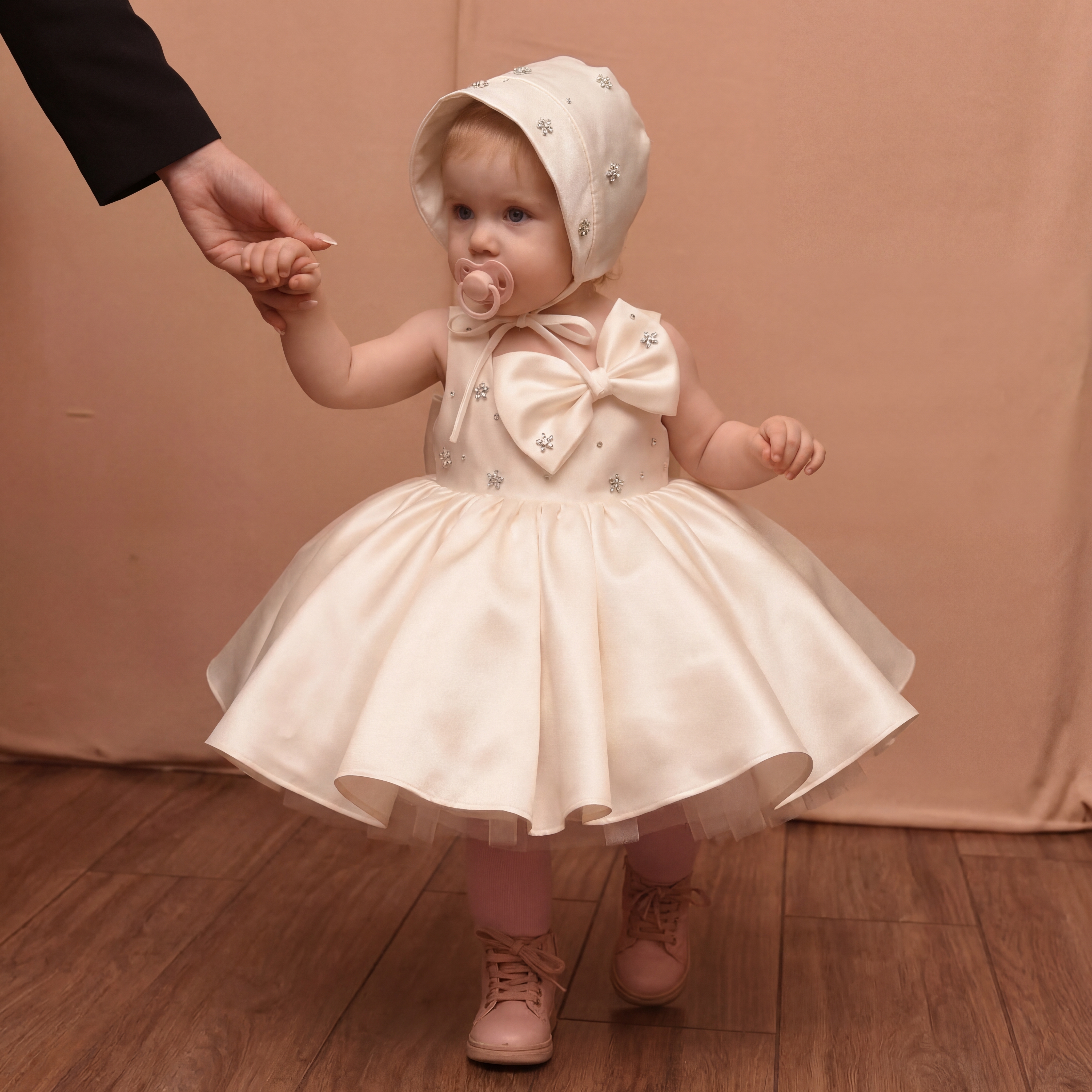 Satin Bow Rhinestone Sleeveless Midi Dresses - image 4