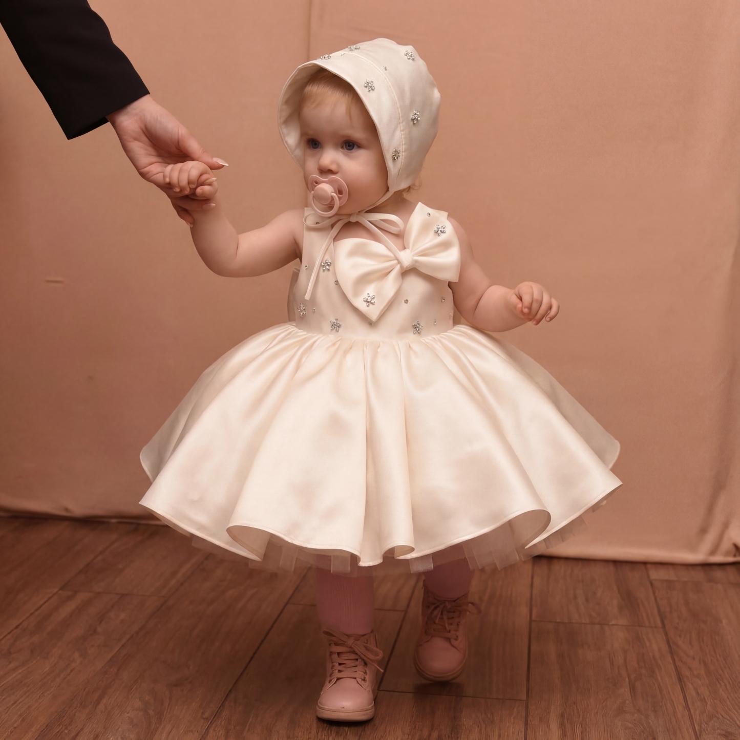 Satin Bow Rhinestone Sleeveless Midi Dresses - image 4