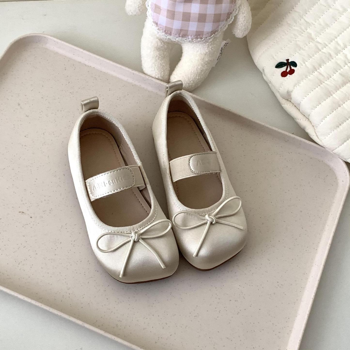 Solid Bow Square Toe Mary Janes  - Apricot - 21.5CM - image 3