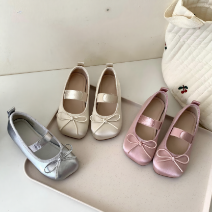 Solid Bow Square Toe Mary Janes  - image 1