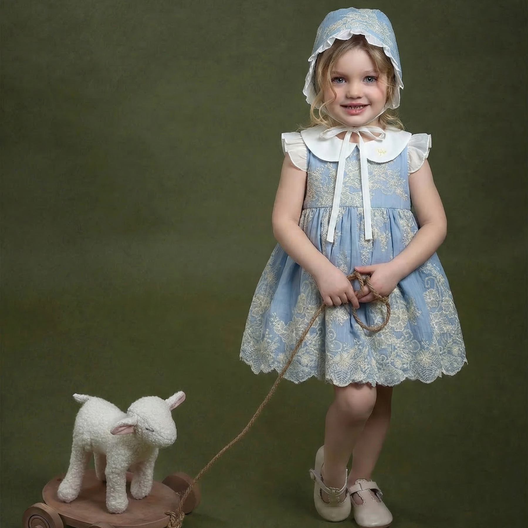 100% Cotton Embroidery Cap Sleeve Midi Dresses - image 2