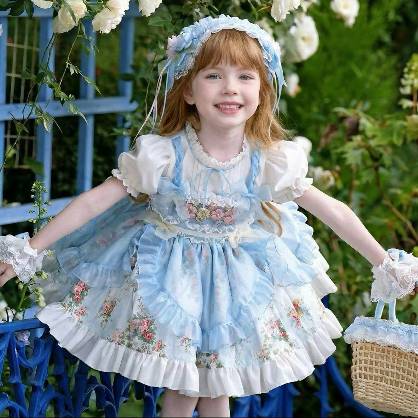 Polyester Cotton Stitching Lace Floral-embroidered Short Sleeve Short Dresses - image 3