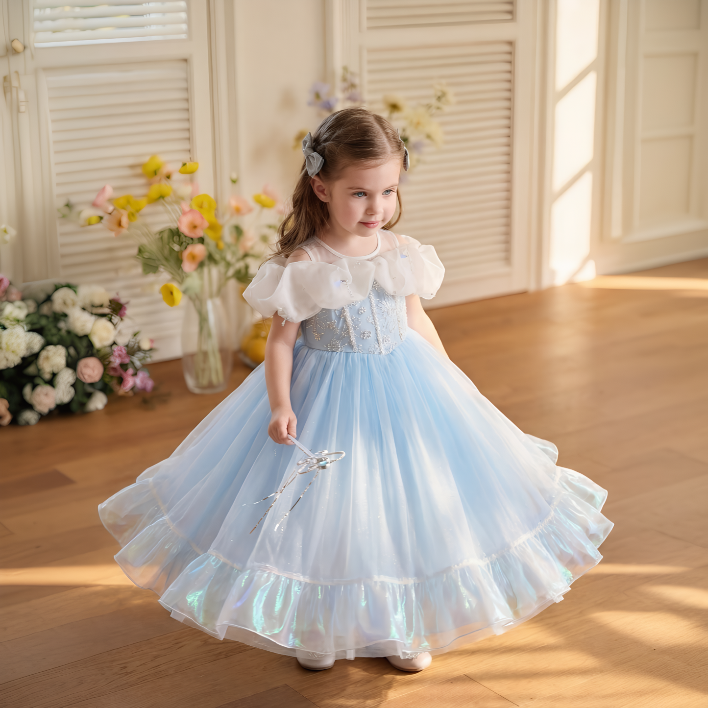 Organza Sequins Sleeveless Long Dresses - image 4