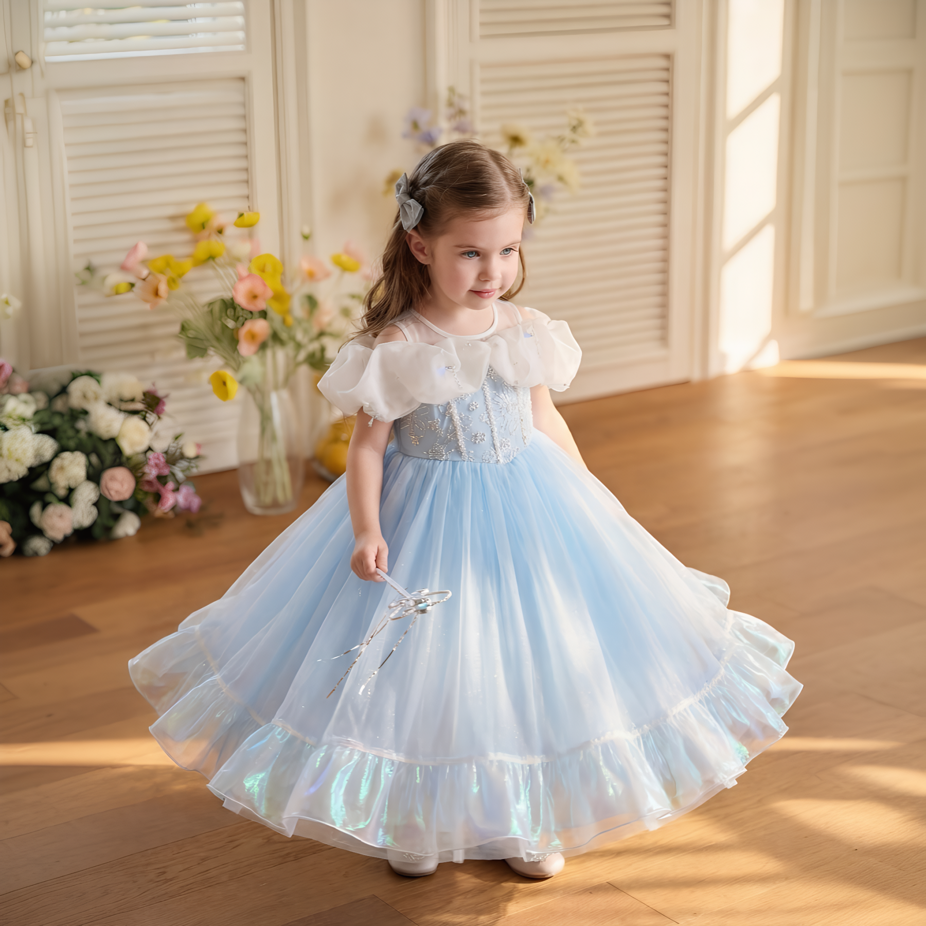 Organza Sequins Sleeveless Long Dresses - image 4