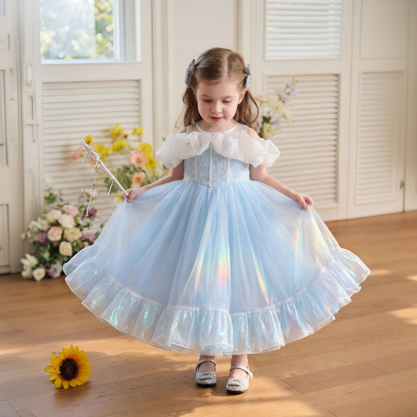 Organza Sequins Sleeveless Long Dresses - image 3