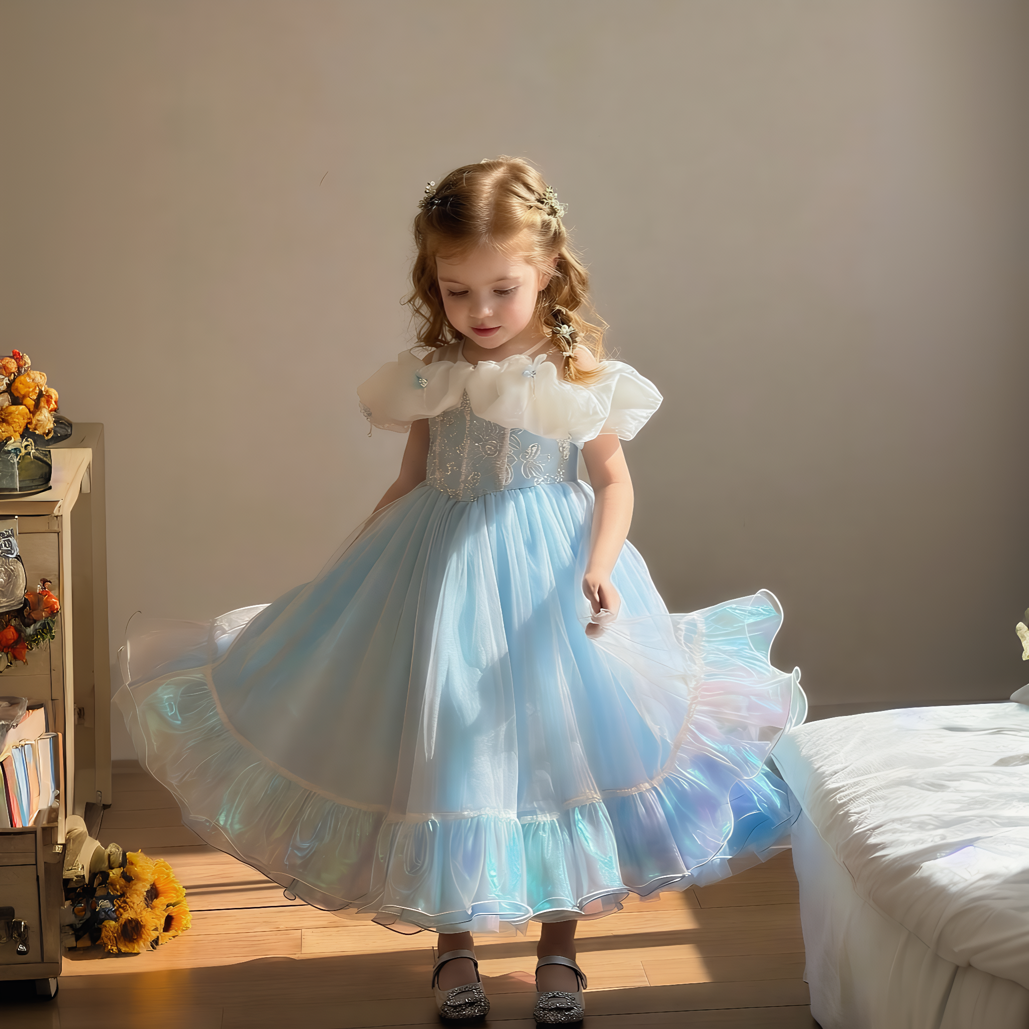 Organza Sequins Sleeveless Long Dresses - image 2