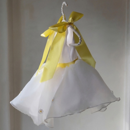 Organza Floral-embroidered Sleeveless Short Dresses - image 3