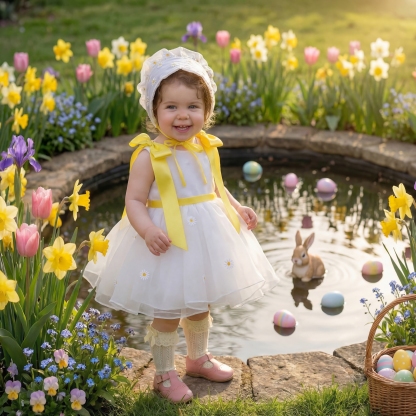 Organza Floral-embroidered Sleeveless Short Dresses - image 4